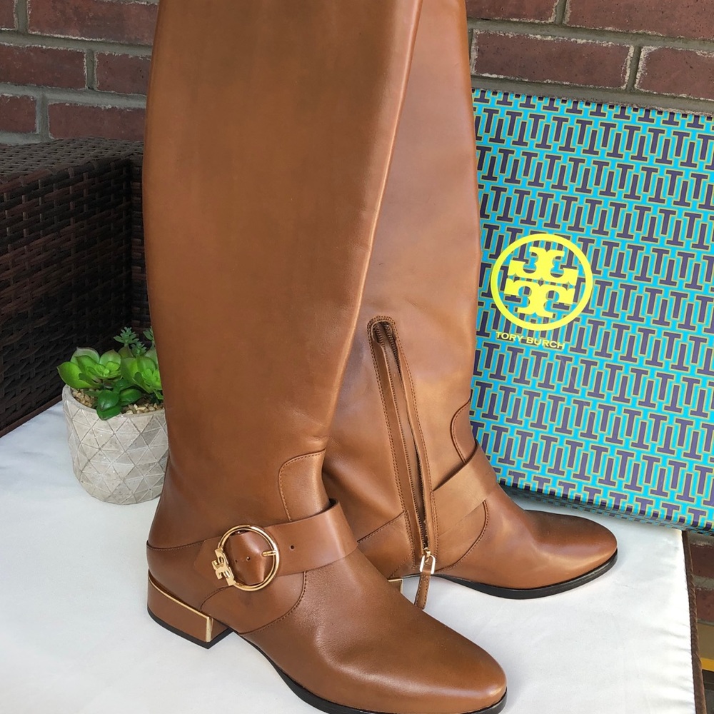 Tory Burch Festival Brown Sofia Riding Boot